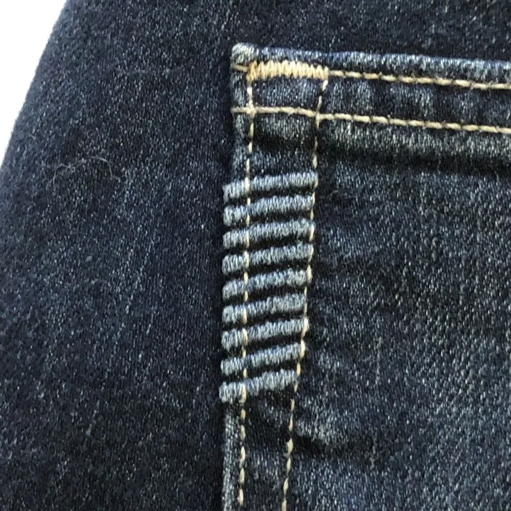 Paige Grant Bennett Mid Rise Med Wash Stretch Denim Blue Jeans Cuffed Shorts 24